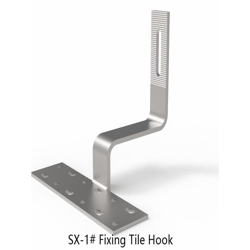 Gancio solare regolabile personalizzato per tetto in tegole piane in acciaio inossidabile OEM per sistema di montaggio a pannello solare